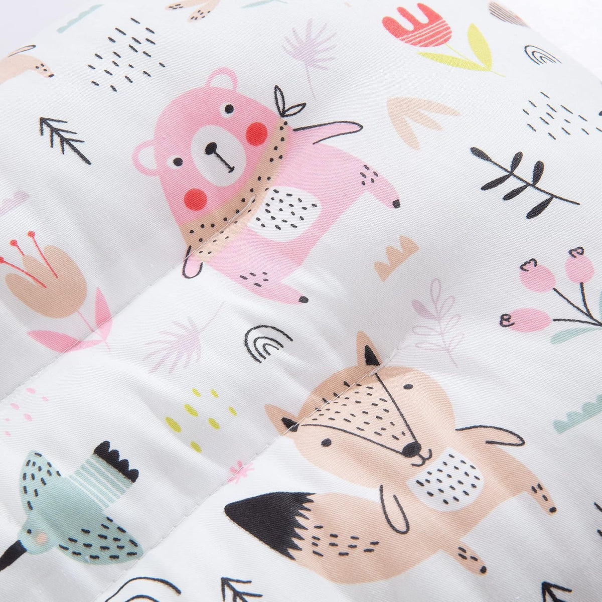 Flat Head kids Pillow | Prevents & Corrects Plagiocephaly | Breathable 3D Air Mesh | Soft Organic Cotton | Completely Washable | Newborn Head Shaping | Safari Animals (1 Pack)