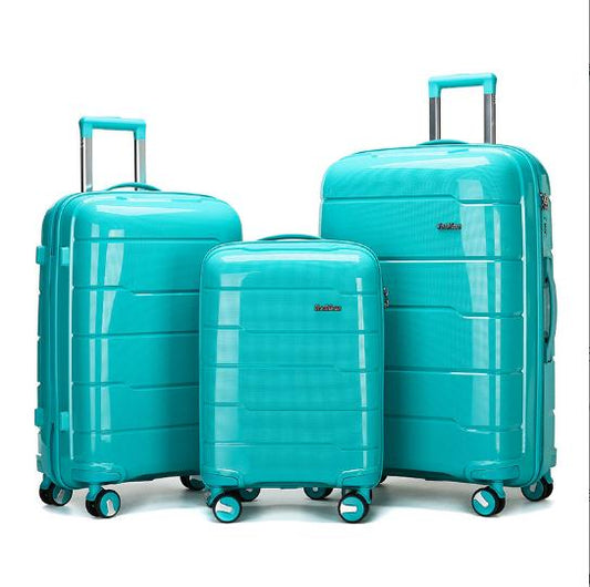 Suitcase Set with 8 Spinner Wheels TSA Lock 20" 24" 28" Travel Trolley Case PC+ABS-M6910