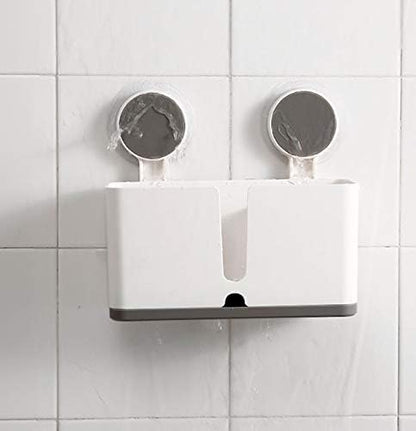 Wall-Mounted powerful Traceless Sicker multi- Functional Storage rack ,Multifunctional Wall Mounted Toothbrush Holder Bathroom Accessories Self Adhesive Shelf Without Drilling Storage