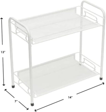 2-Tier Spice Rack, Kitchen Spice Rack, Height Adjustable, Foldable Spice Rack, Storage and Organization for Kitchen, Bathroom Storage Rack