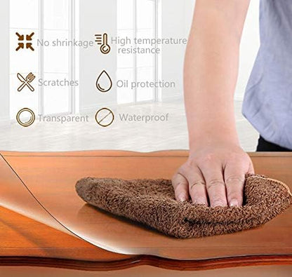 PVC Table Protector Table Cover/Protector Transparent Made to Measure (Available in )