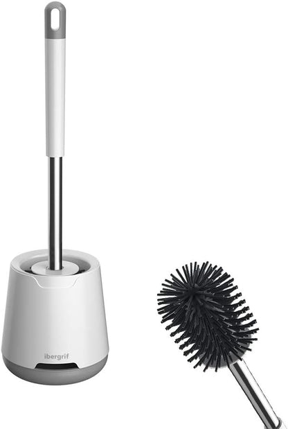 Toilet Brushes and Holder Set ,Wall Mounted Toilet Brush Grey, Silicone Toilet Bristle Brush with Holder for Bathroom Cleaning ,