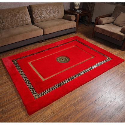 Faux Fur  Rabbit Rug Ultra Soft With Gold Fur Rug, Shaggy And Leather Carpet  160x230