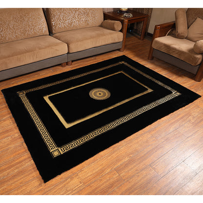 Faux Fur  Rabbit Rug Ultra Soft With Gold Fur Rug, Shaggy And Leather Carpet  160x230