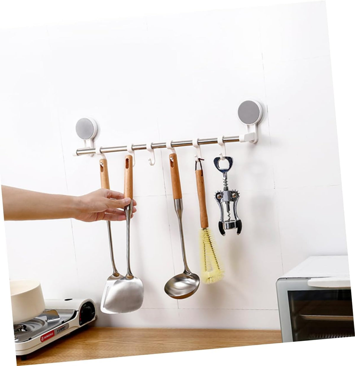 Stainless Steel Towel Rack 2pcs Suction Cup Towel Holder Towel Rack Kitchenwares Hanging Shelf Kitchenwares Rack Traceless Towel