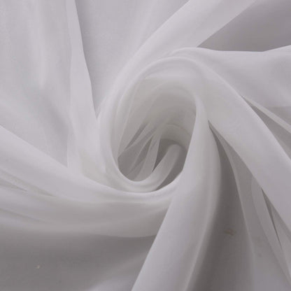 Leaf Design and Plain Voile Net Curtain - Sold By The Metre - (Drop: 118" (300cm)