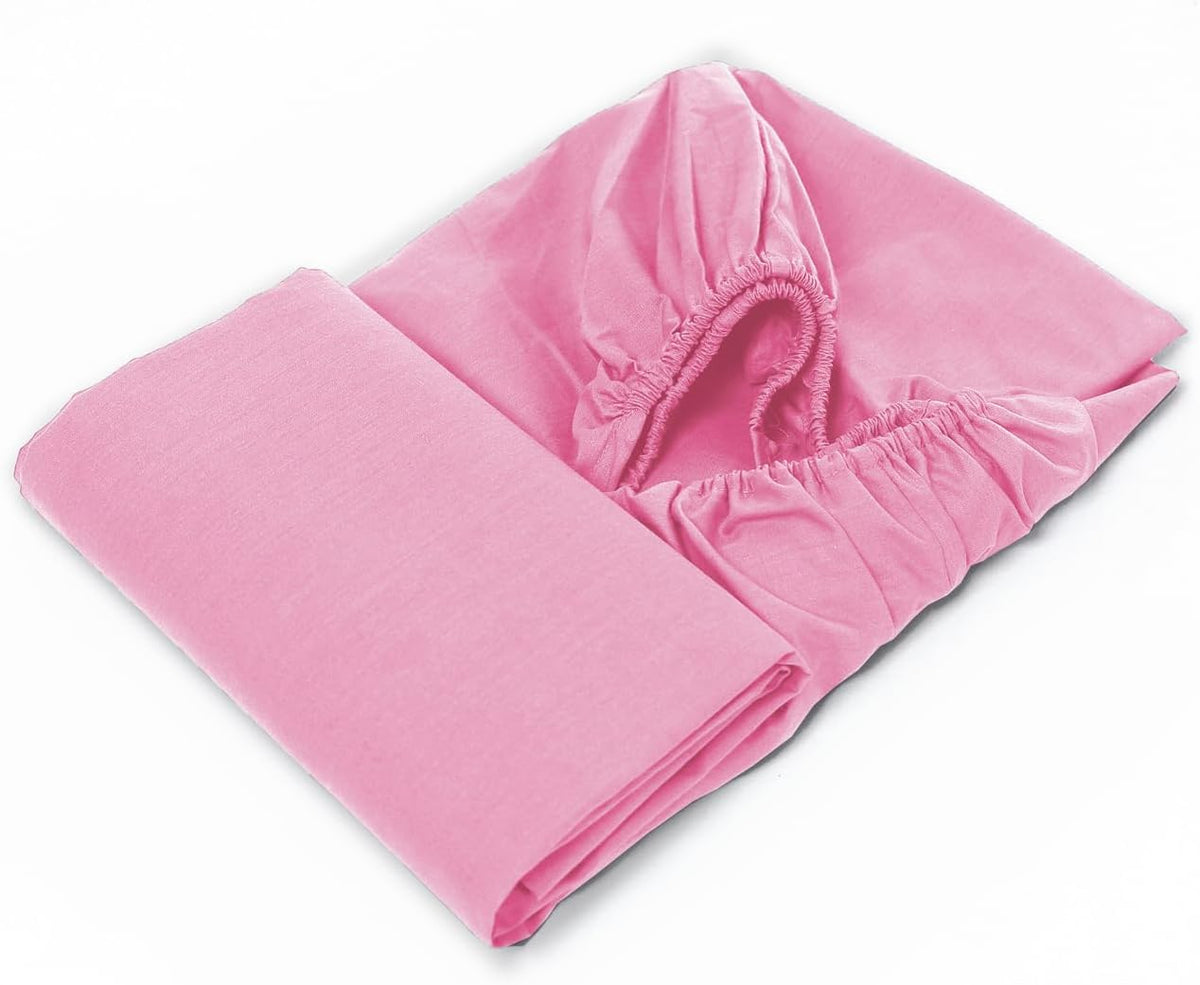 Fitted Bed Sheet Poly Cotton Percale Easy Care Plain Dyed Bed Sheet