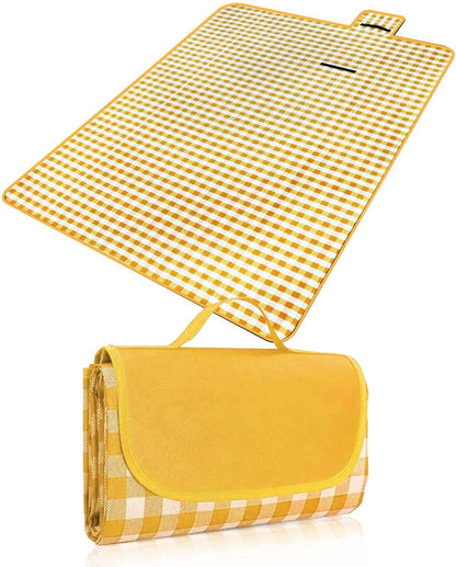 Picnic travel Blanket With Waterproof Backing, 200 x 200 cm Picnic Mat Foldable