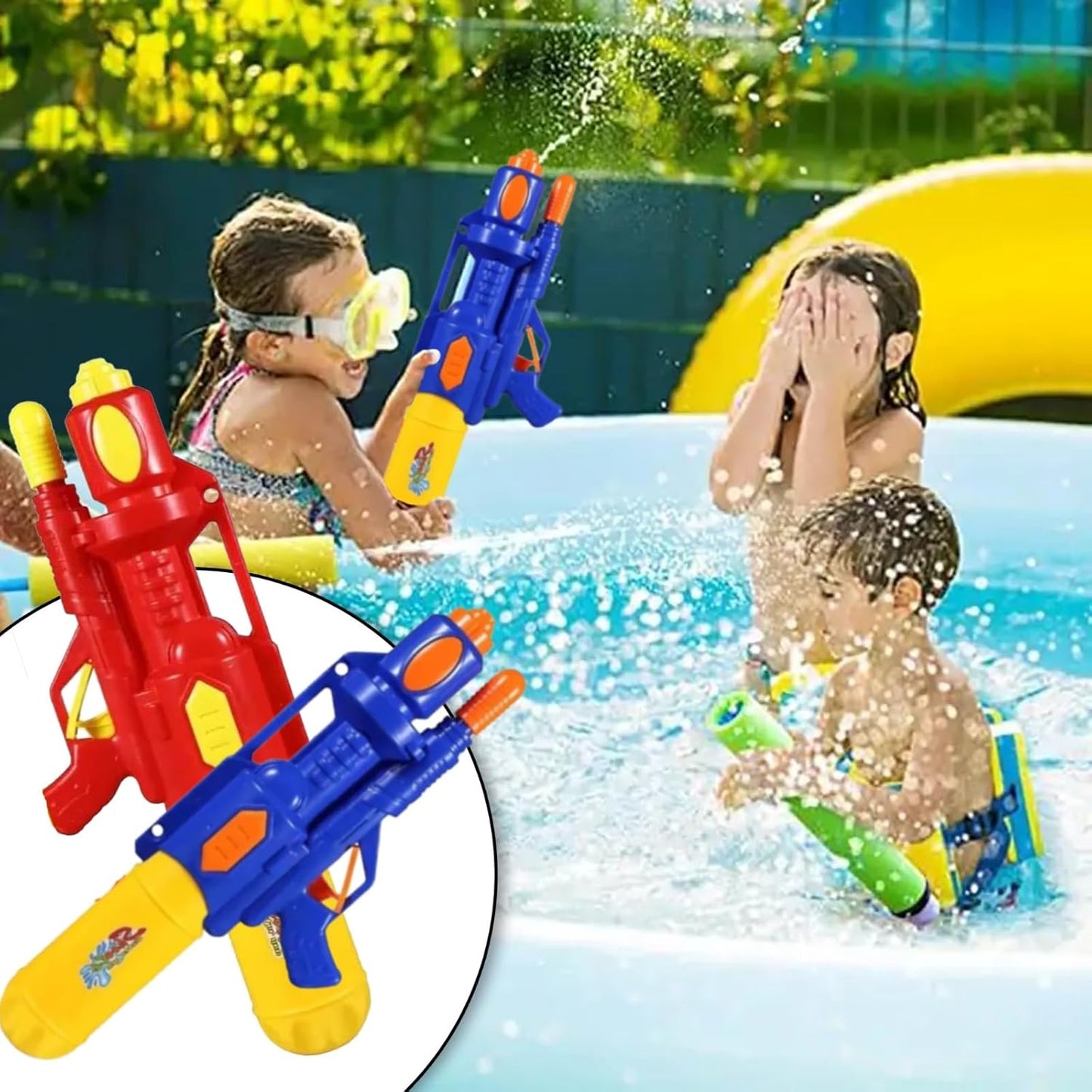 Water Guns for Summer, Long Range Pump Toys, Colourful Plastic, Water Super Gun, Easy to Use, Sturdy and Durable, Lightweight and Portable, Assorted Colour ,water pump gun for kids  -2823-31B+31A