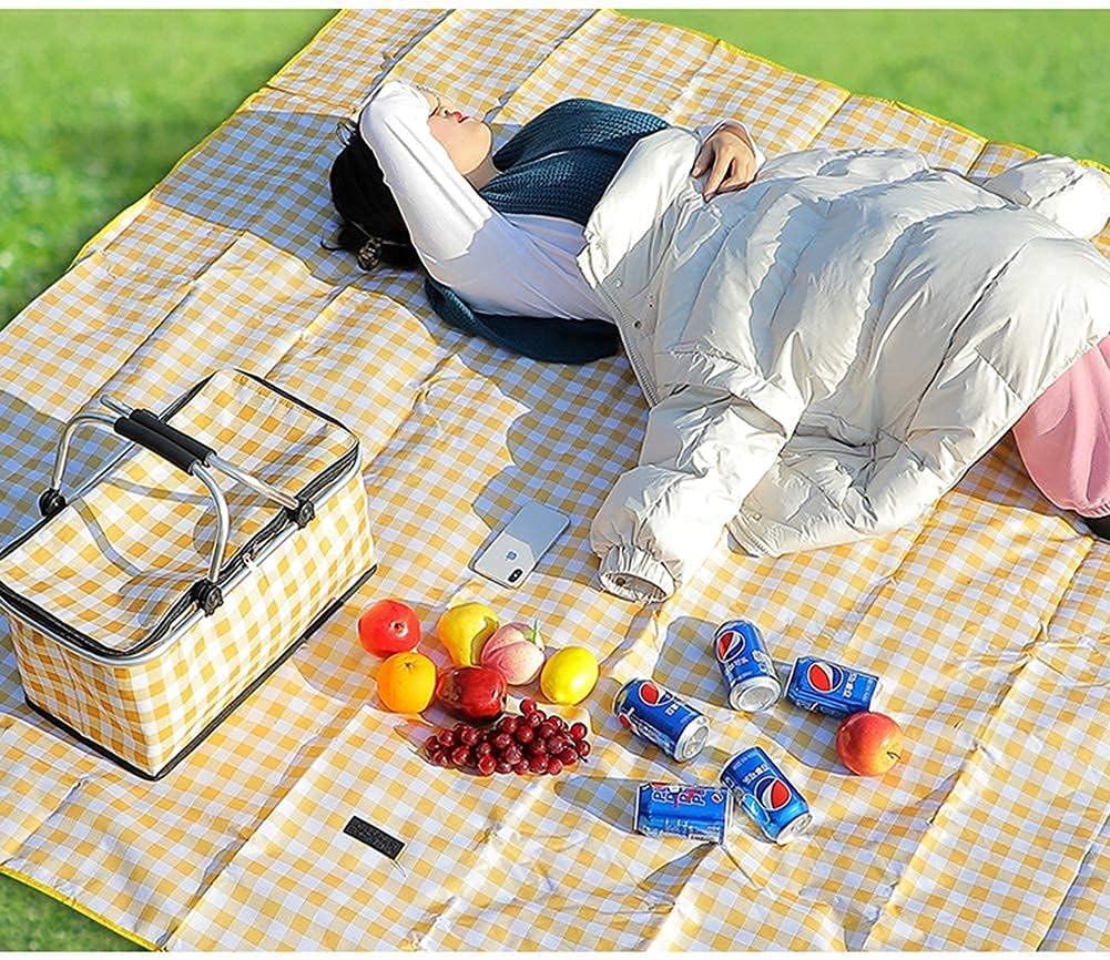 Picnic travel Blanket With Waterproof Backing, 200 x 200 cm Picnic Mat Foldable
