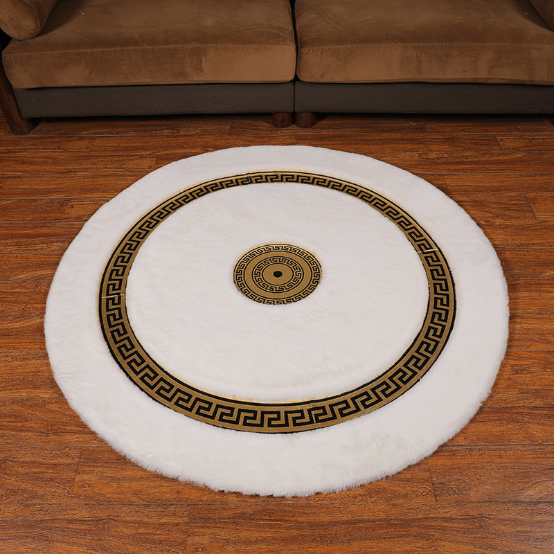 Faux Fur Rabbit Round  Area Rug 120x120