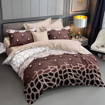 3 Piece  (Single)  Bedding Set 3D Design Duvet Cover Set Microfiber Printed Bedding Set with Pillow Cases and Extra Fitted Sheet Hypoallergenic
