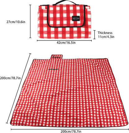 Picnic travel Blanket With Waterproof Backing, 200 x 200 cm Picnic Mat Foldable