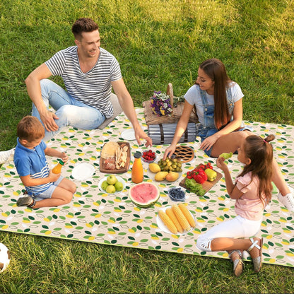 Picnic travel Blanket With Waterproof Backing, 200 x 200 cm Picnic Mat Foldable