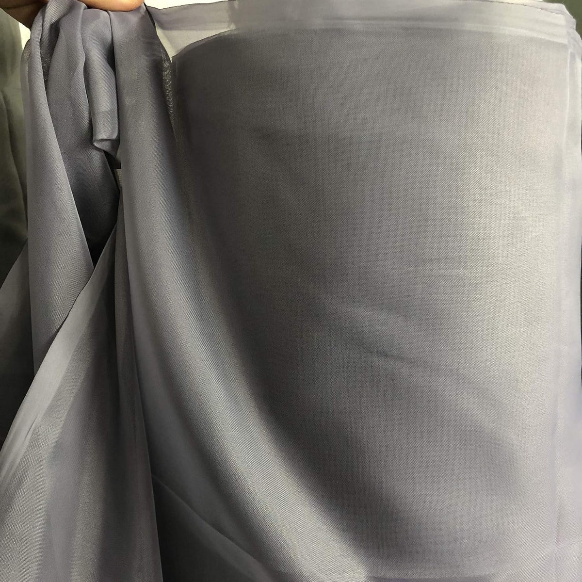 Leaf Design and Plain Voile Net Curtain - Sold By The Metre - (Drop: 118" (300cm)