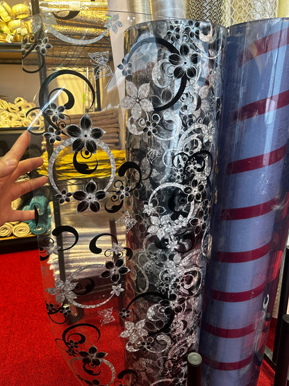 PVC Table Protector Table Cover/Protector printed Transparent Made to Measure (Available in )