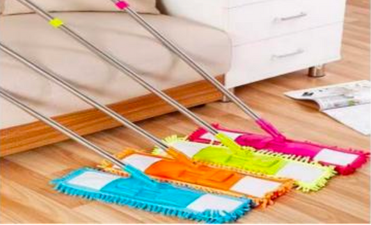 Chenille Flat Floor Mop with Extendable Handle
