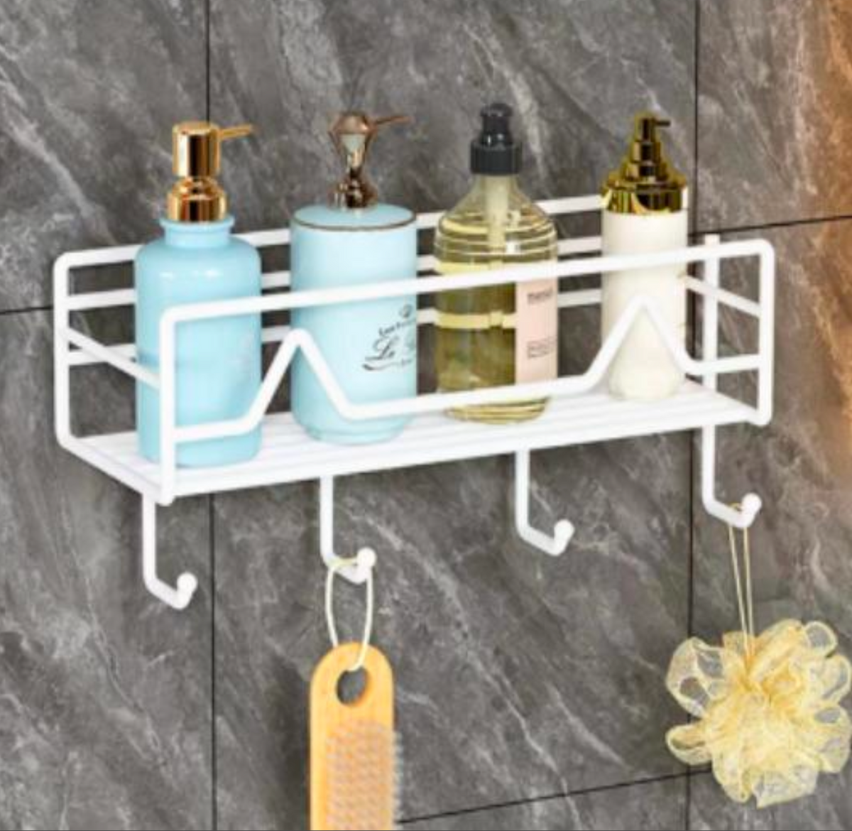 Shower Caddy Shower Shelves, Adhesive Shower Organizer Hanging No Drilling