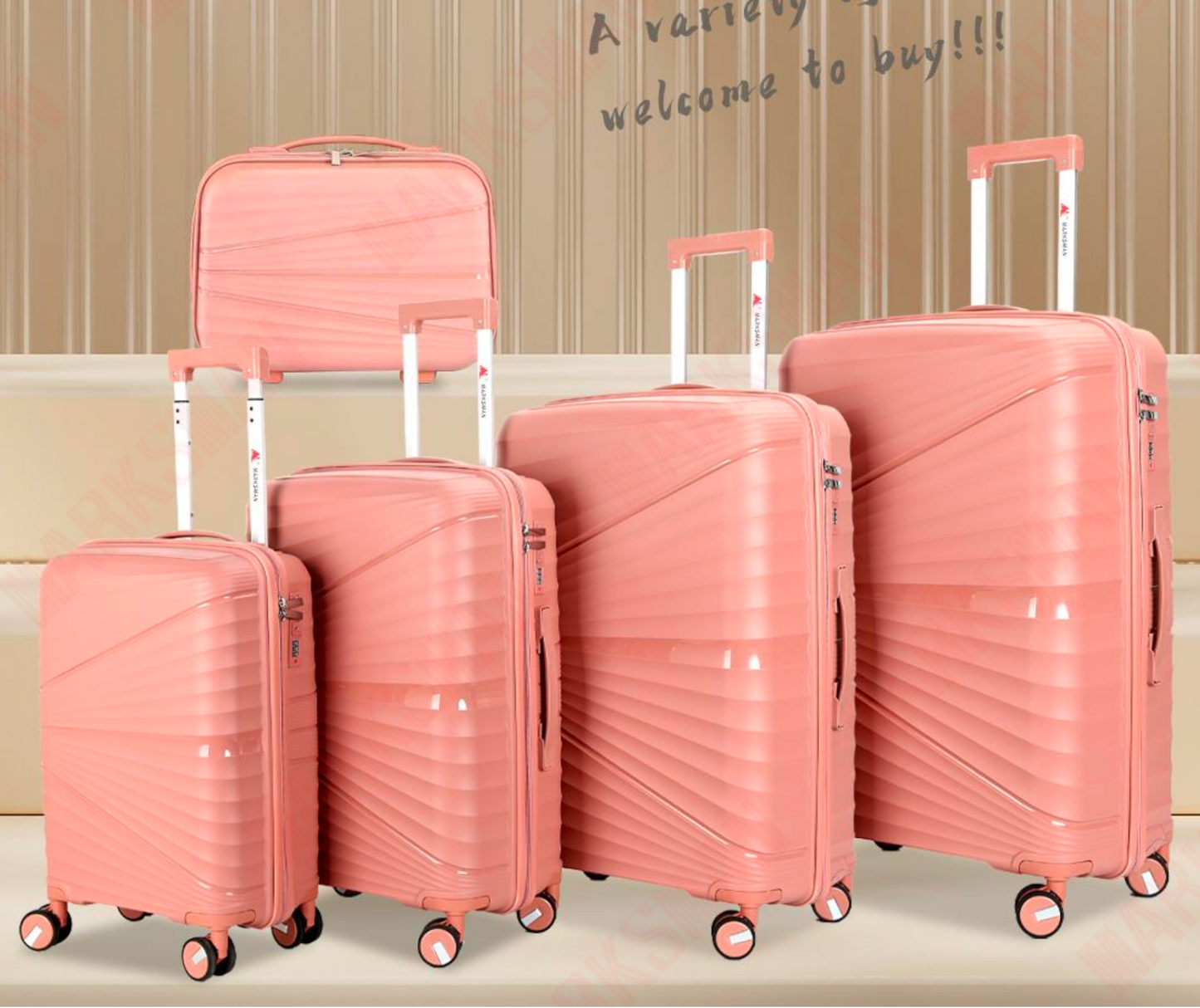 Suitcase Carry On Hand Cabin Luggage Lightweight Hard Shell Checked in Suitcase with 8 Spinner Wheels TSA Lock 13" 20" 24" 28" Travel Trolley Case +ABS-M6916
