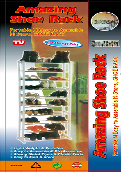10-Tier Shoe Rack, Shoe Stand, 30 Pair Shoe Rack - Shoe Shelf Organizer