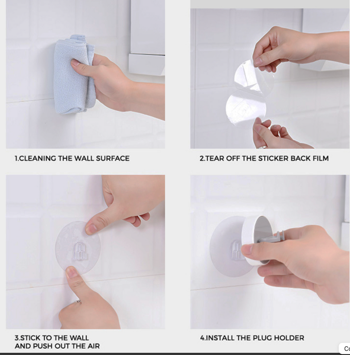 WALL-MOUNTED TRACELESS STICKER STORAGE RACK , Organizer and Storage, Kitchen Bathroom