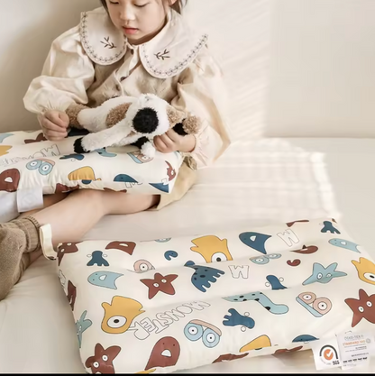Flat Head kids Pillow | Prevents & Corrects Plagiocephaly | Breathable 3D Air Mesh | Soft Organic Cotton | Completely Washable | Newborn Head Shaping | Safari Animals (1 Pack)