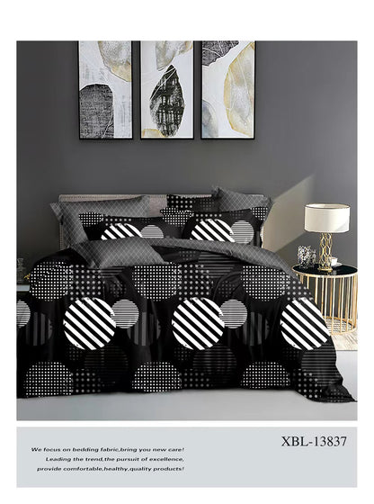 3 Piece  (Single)  Bedding Set 3D Design Duvet Cover Set Microfiber Printed Bedding Set with Pillow Cases and Extra Fitted Sheet Hypoallergenic