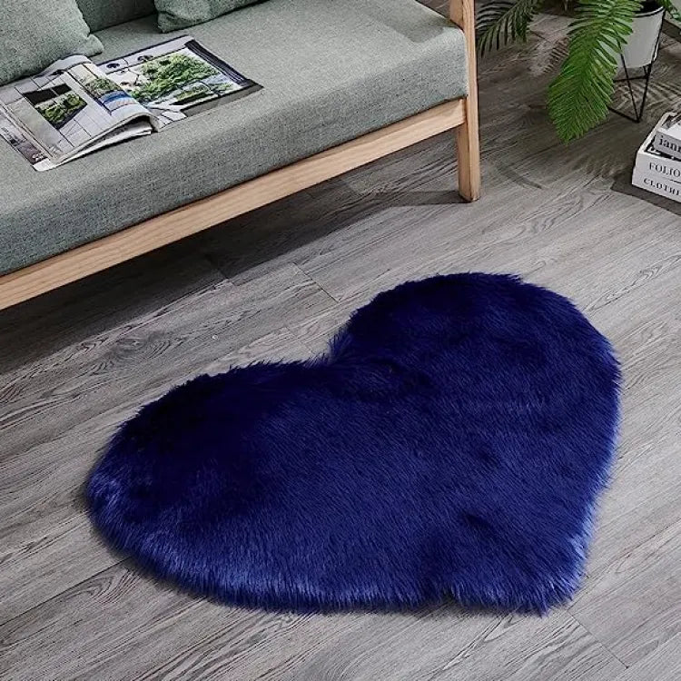 Heart Shaped Love Soft Faux Sheepskin Fur Rugs (90 X 70cm)
