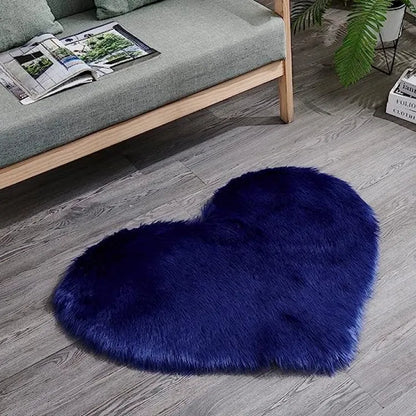 Heart Shaped Love Soft Faux Sheepskin Fur Rugs (90 X 70cm)