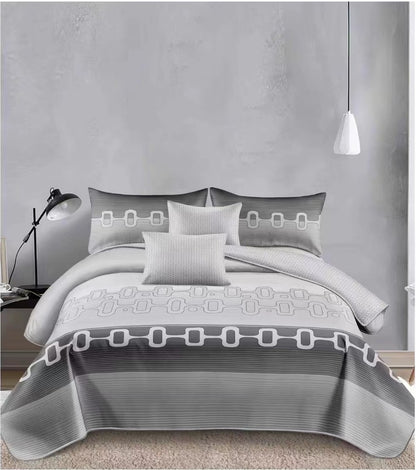 4 Piece  (Double)  Bedding Set 3D Design Duvet Cover Set Microfibre Printed Bedding Set with Pillow Cases and Extra Fitted Sheet Hypoallergenic